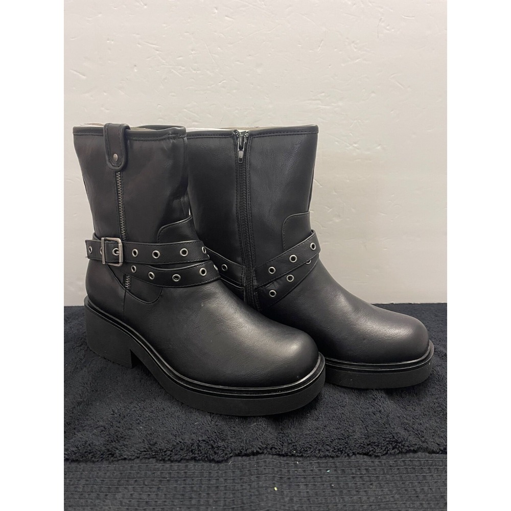 Pop Womens Ankle High Boots Black Size 9.5